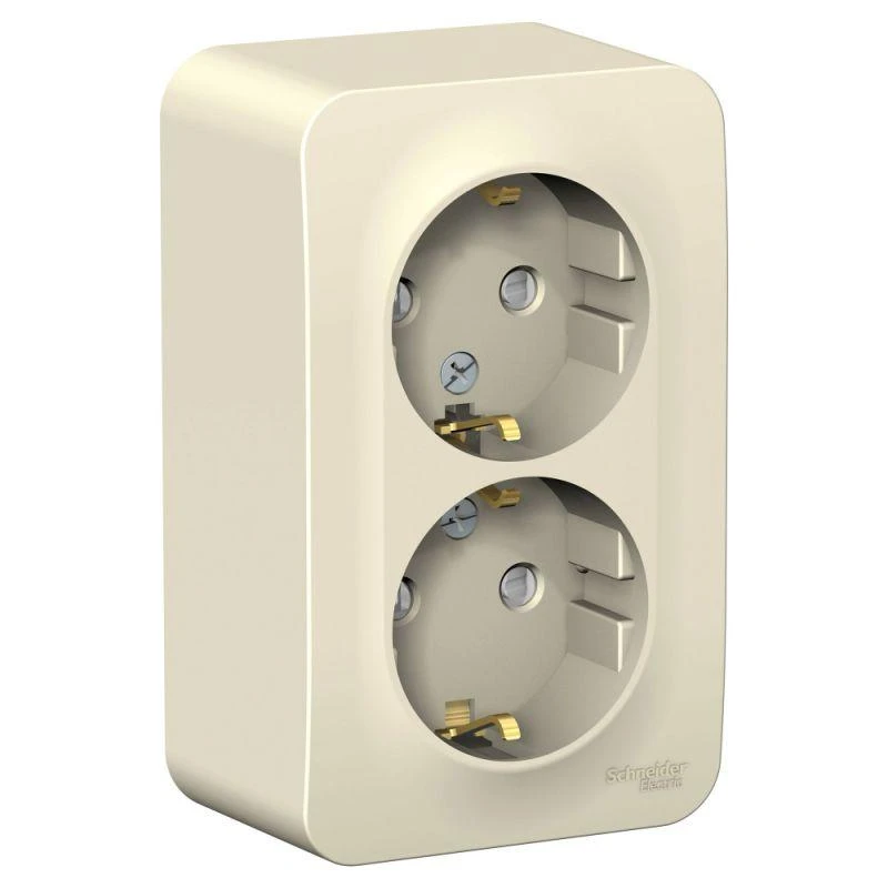 BLNRA011212 Systeme Electric | Розетка 2-м ОП Blanca 16А IP20 250В с заземл. защ. шторки с изолир. пластиной молоч. SE 