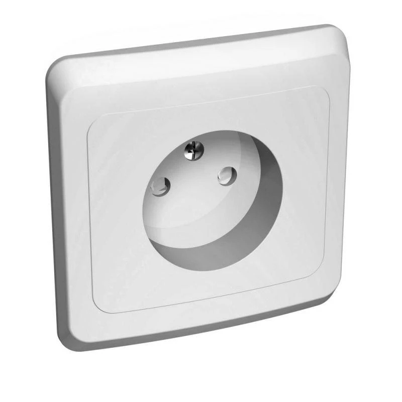 PC16-002B Systeme Electric | Розетка 1-м СП Этюд 16А IP20 250В без заземл. защ. шторки бел. SE 