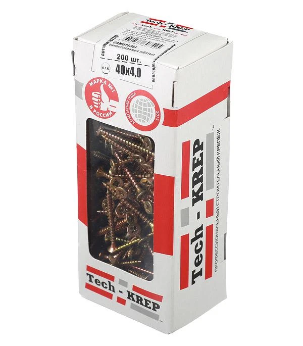 102245 Tech-KREP | Саморез универсальный 40х4.0мм желт. (уп.200шт)  