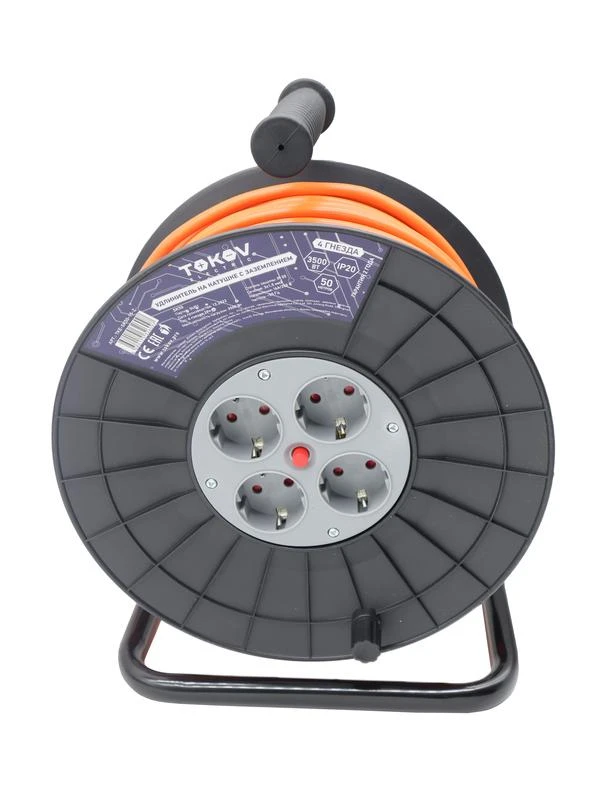 TKE-SK50-15-Z TOKOV ELECTRIC | Удлинитель на катушке 4х50м с заземл. 16А IP20 3х1.5  