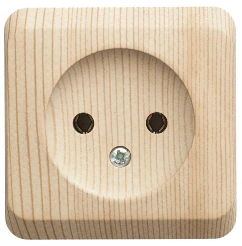 PA16-001D Systeme Electric | Розетка 1-м ОП Этюд Дача 16А IP20 250В без заземл. без защ. шторок сосна SE 