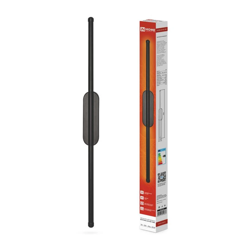 4690612054803 IN HOME | Светильник светодиодный ESTETIKA LUV-60C-30BL 10Вт 3000К 700лм 230В 600х50х25 черн.  