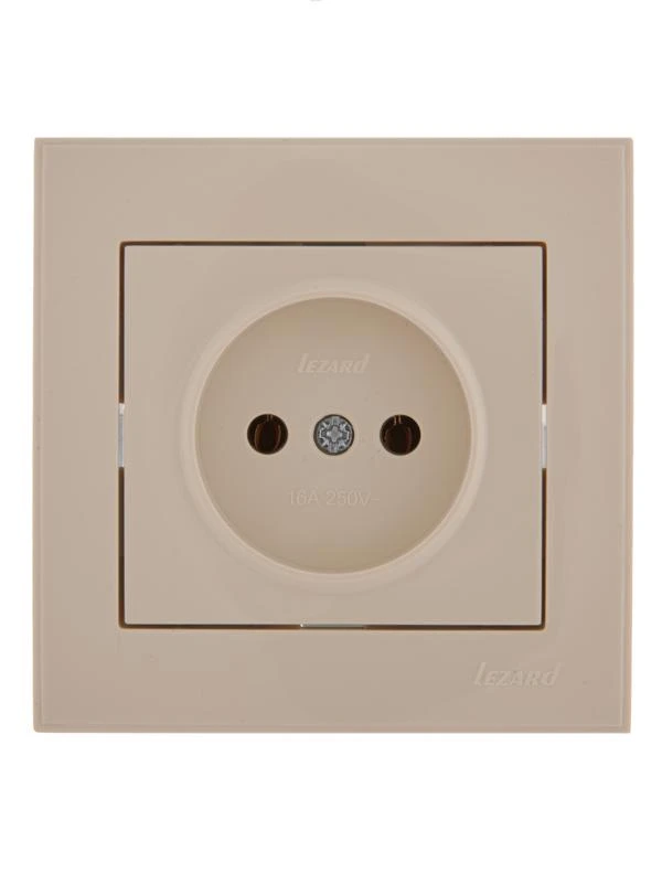 703-0303-121 LEZARD | Розетка 1-м СП Rain 16А IP20 без заземл. керамика крем.  