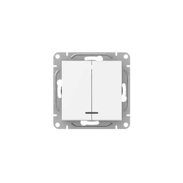 UP1-SWW-24 EKF | Выключатель 2-кл. СП Эпика с подсветкой механизм бел.  