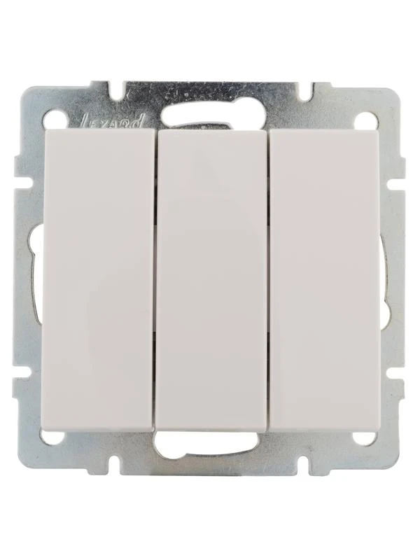 703-0288-109 LEZARD | Выключатель 3-кл. СП Rain IP20 механизм бел.  