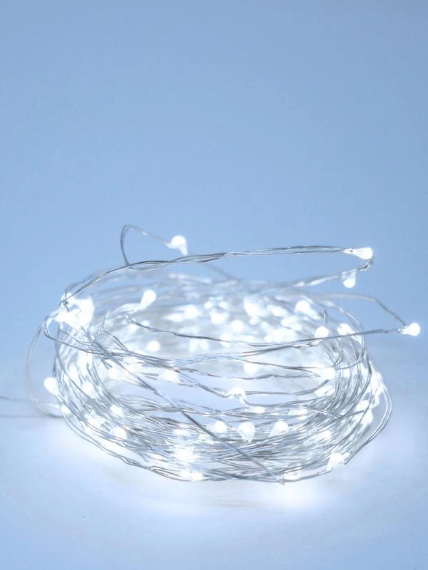 KOCNL-EL150_silver КОСМОС | Гирлянда светодиодная "Серебряные нити" 10м 100LED в виде капель 220В с трансформатором  