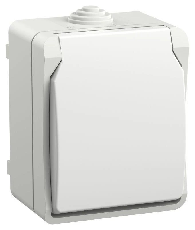 IEK  | Розетка ОП Форс РСб20-3-ФБ 16А IP54 с заземл. защ. шторки бел.  ERS12-K01-16-54-DC