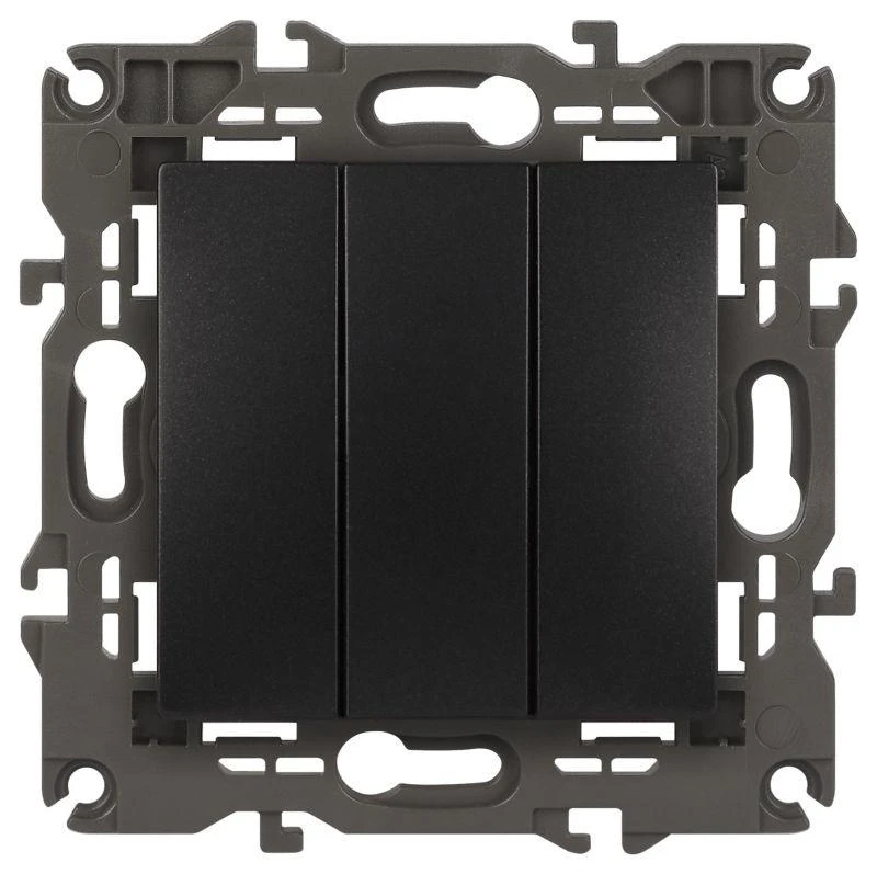 Б0034254 Эра | Выключатель 3-кл. СП Elegance 14-1107-05 10А IP20 250В 10AX механизм антрацит  