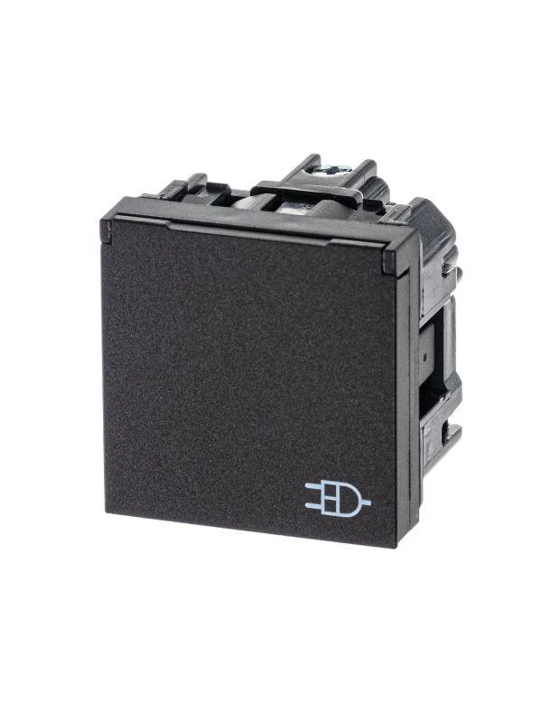 2CLA228810N1801 ABB | Розетка 1-м СП 2мод. Zenit 16А IP21 250В с заземл. Schuko защ. шторки с крышкой механизм антрацит  