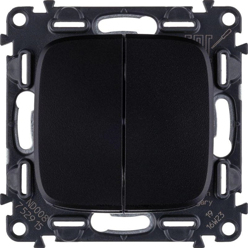 752915 Legrand | Выключатель 2-кл. СП Valena Allure 10А IP20 250В с лицев. панелью безвинтов. зажимы механизм антрацит Leg 