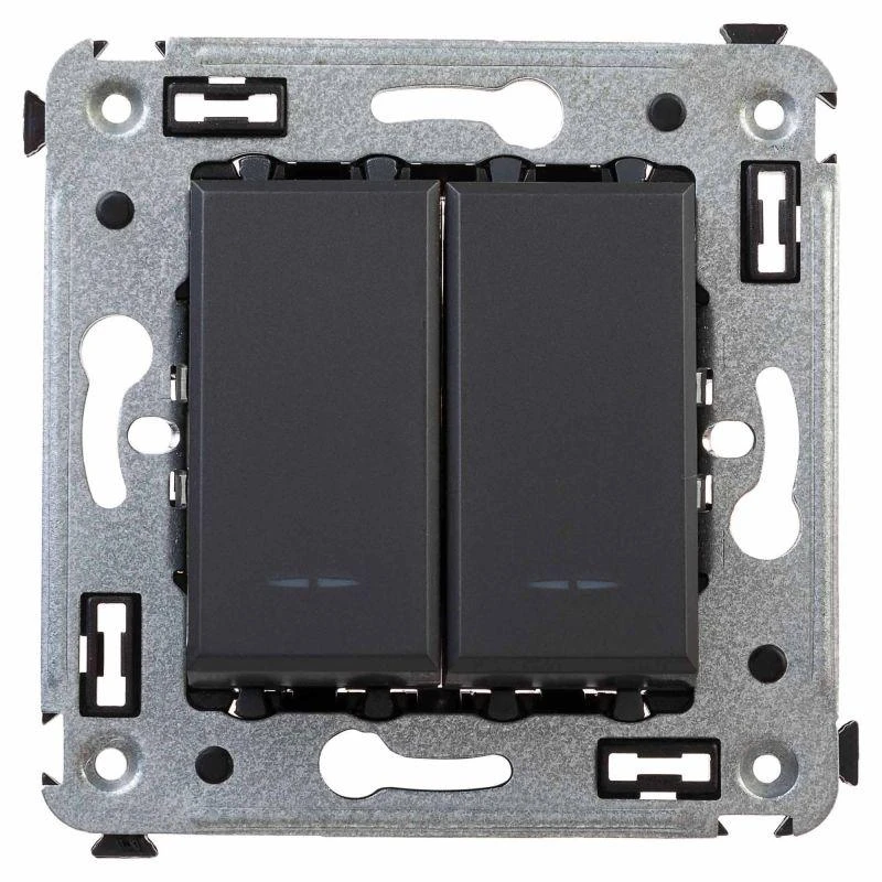 4412104 DKC | Выключатель 2-кл. СП Avanti "Черный матовый"  