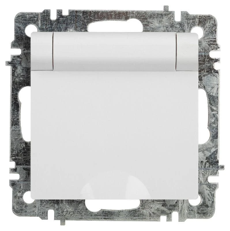 Розетка Intro Accent 6-203-01 2P+E Schuko с крышкой 16А-250В IP20 СУ AL/CU бел. Intro Б0063709