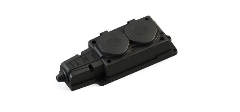 MST4102BK Systeme Electric | Колодка удлинителя 2-м MultiSet 16А 250В IP44 с заземл. каучук черн. SE 