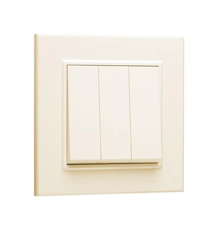 56010091 Makel | Выключатель 3 клав. 1 вход 3 выхода KAREA крем  