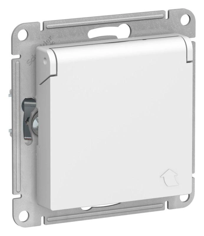 ATN001346 Systeme Electric | Розетка AtlasDesign 16А IP20 с заземл. защ. шторки с крышкой механизм лотос SE 