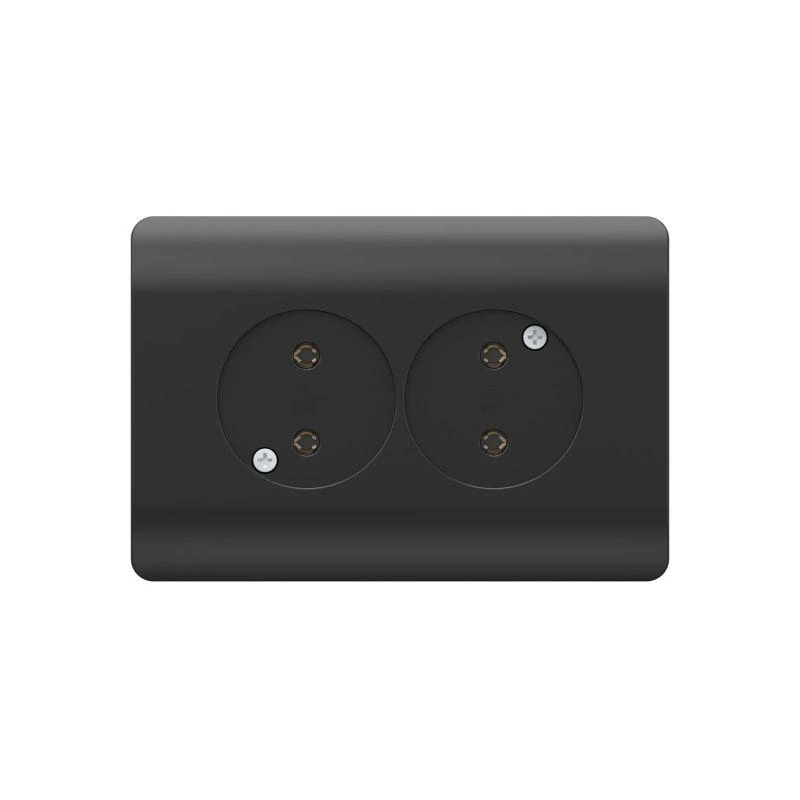 431492 CHINT | Розетка 2-м NEW3-E без заземл. защ. шторки 16А черн.  