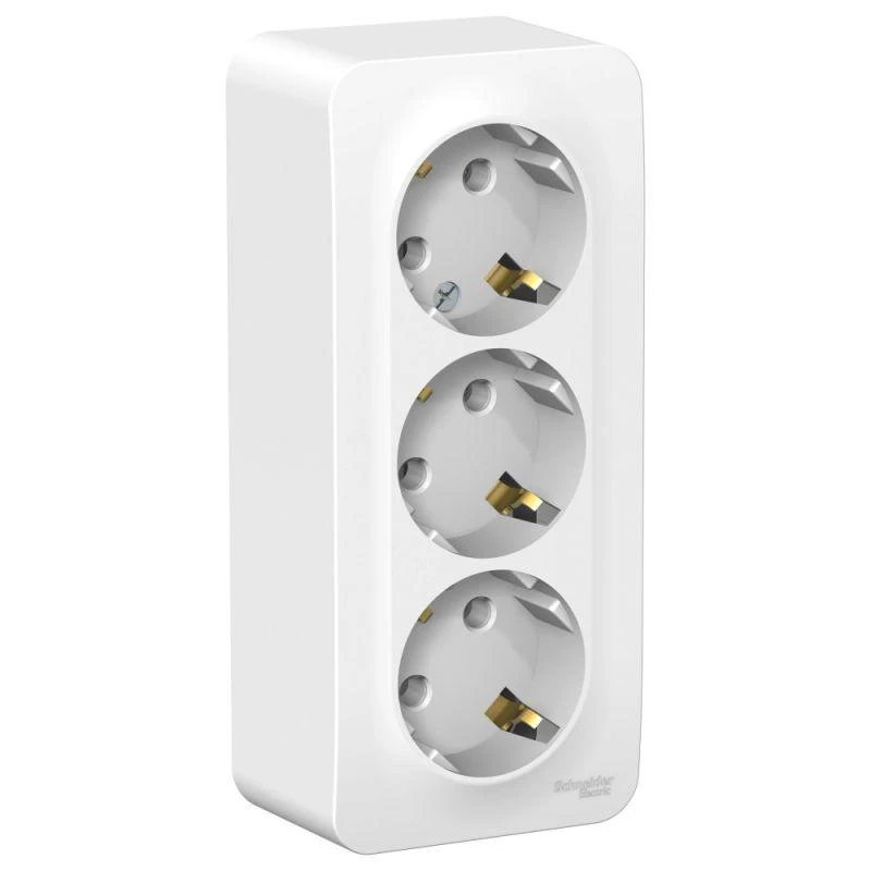 BLNRA010311 Systeme Electric | Розетка 3-м ОП Blanca 16А IP20 250В с заземл. без защ. шторок с изолир. пластиной бел. SE 