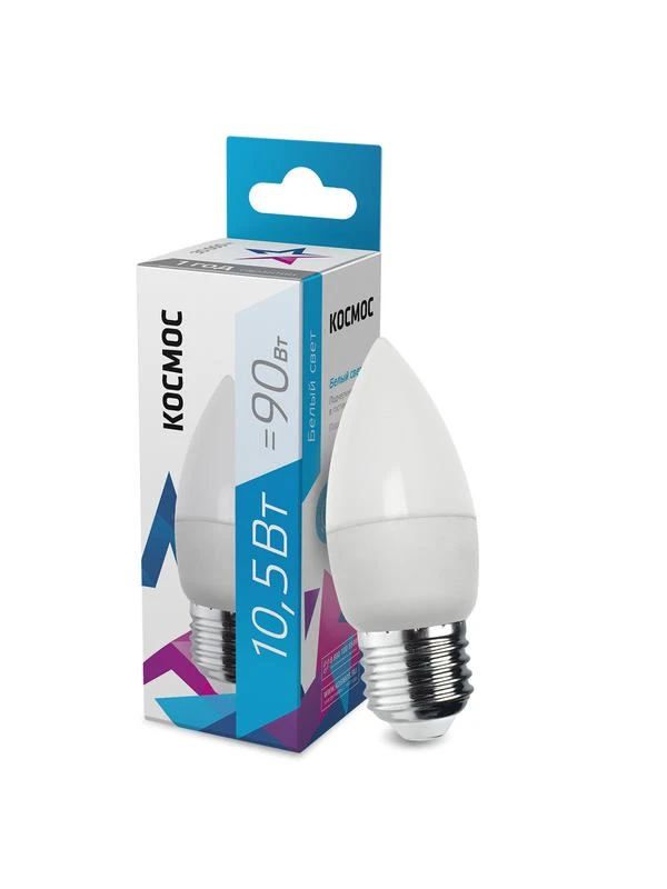 LkecLED10.5wCNE2745 КОСМОС | Лампа светодиодная 10.5Вт свеча 4500К бел. E27 220В  
