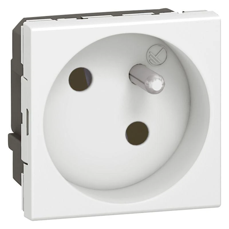 077145 Legrand | Розетка 1-м СП 2мод. Mosaic 16А IP41 45град. антибактер. 2P+E франц. стандарт механизм бел. Leg 