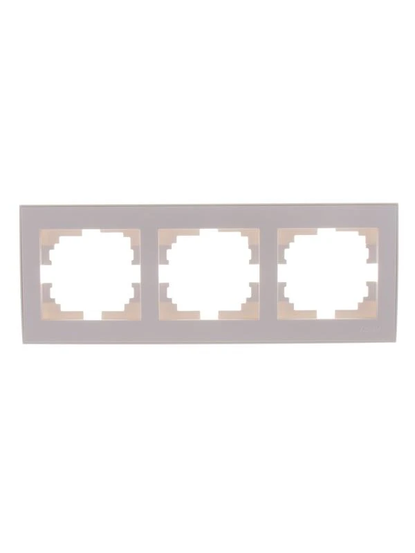 703-3030-148 LEZARD | Рамка 3-м Rain горизонт. без вставки жемчуж./бел. метал.  