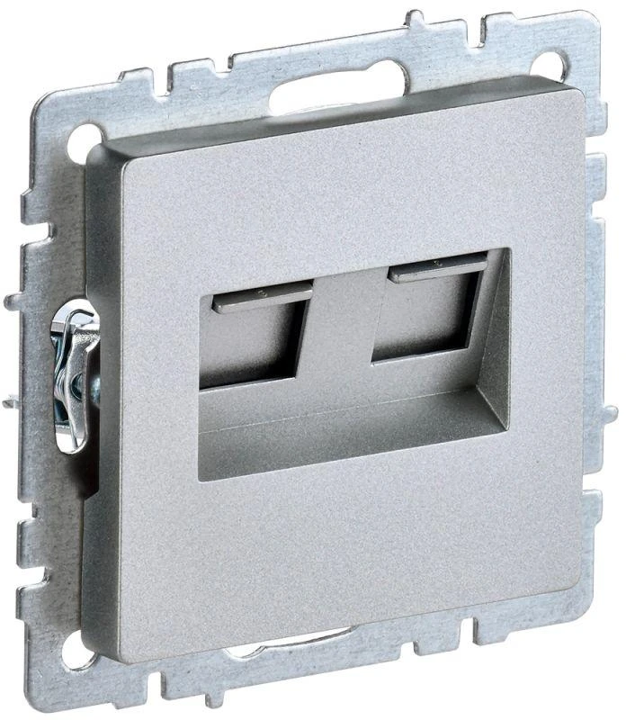Розетка компьютерная двойн. СП RJ45 кат.5E BRITE РК10-2-БрА механизм алюм. IEK BR-K20-1-K47