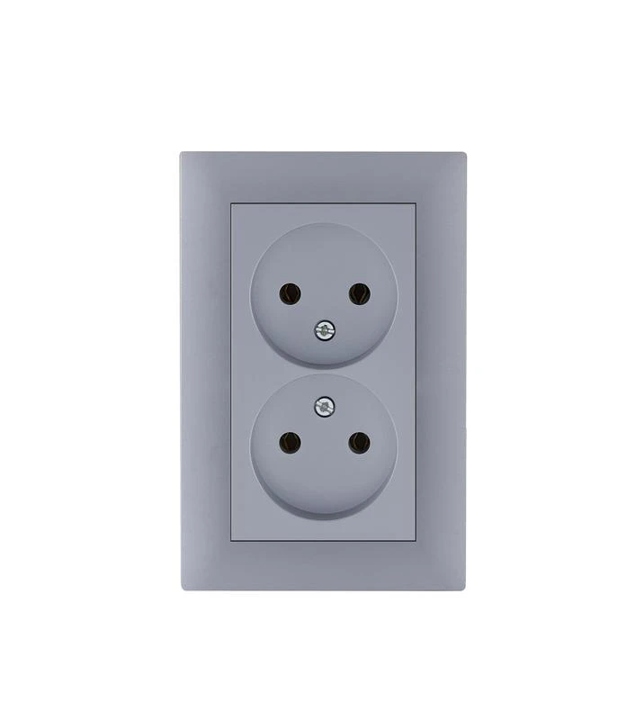 88065017 Makel | Розетка 2-я Karea RIZZ STAR без заземл. сер.  