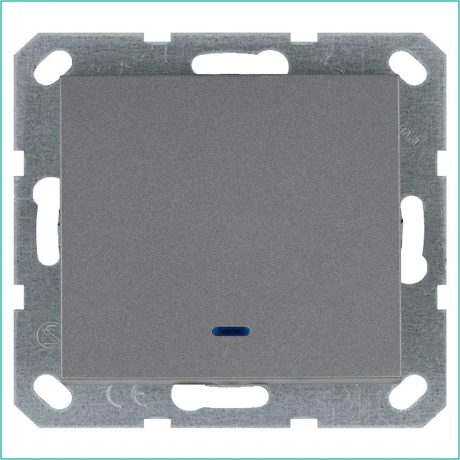 G3011NS Jasmart | Выключатель 1-кл. 10А IP20 с подсветкой механизм алюм.  