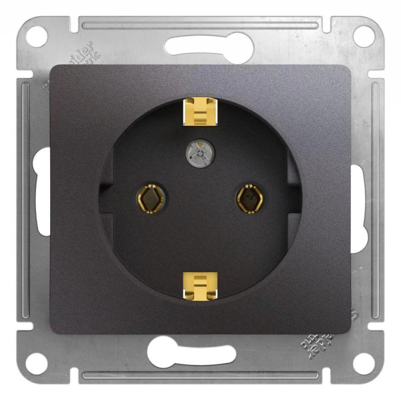 GSL001343 Systeme Electric | Розетка 1-м СП Glossa 16А IP20 250В с заземл. механизм графит SE 