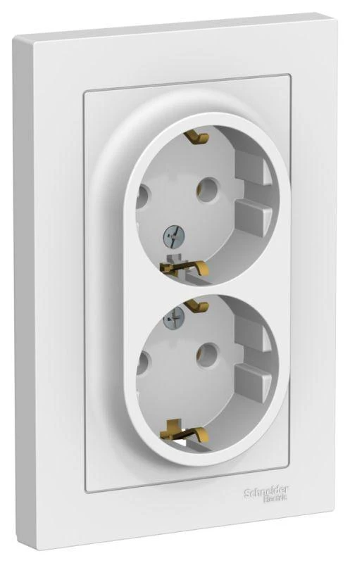 ATN001324 Systeme Electric | Розетка двойная AtlasDesign с заземл. 16А в сборе лотос SE 