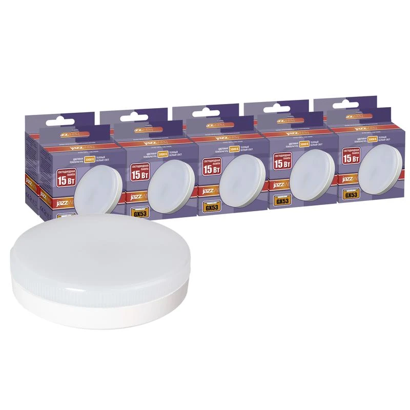 2855442 JazzWay | Лампа светодиодная PLED-GX53 15Вт 3000К тепл. бел. GX53 1220лм 230В 50Гц (уп.10шт)  