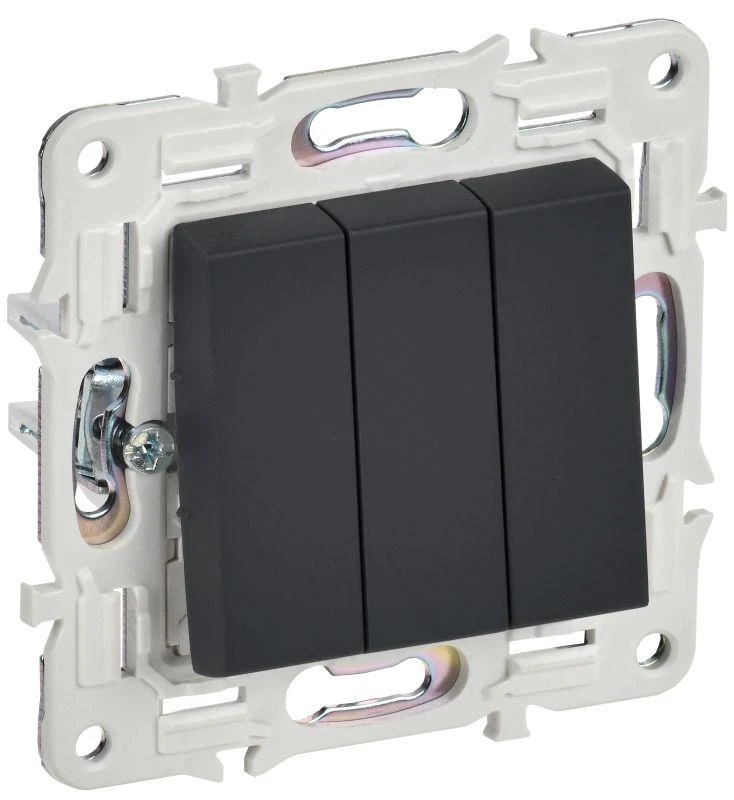 IEK  | Выключатель 3-кл. SKANDY 10А SK-V11G графит  SK-V30-0-10-K53