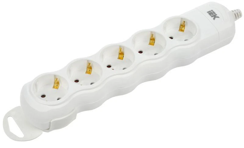 IEK  | Колодка удлинителя 5-мест. с заземл. РПр05  WYP10-D-KP-16-05-ZS-K01