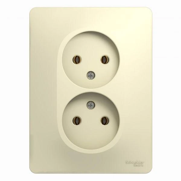 GSL000220 Systeme Electric | Розетка 2-м СП Glossa 16А IP20 без заземл. беж. SE 