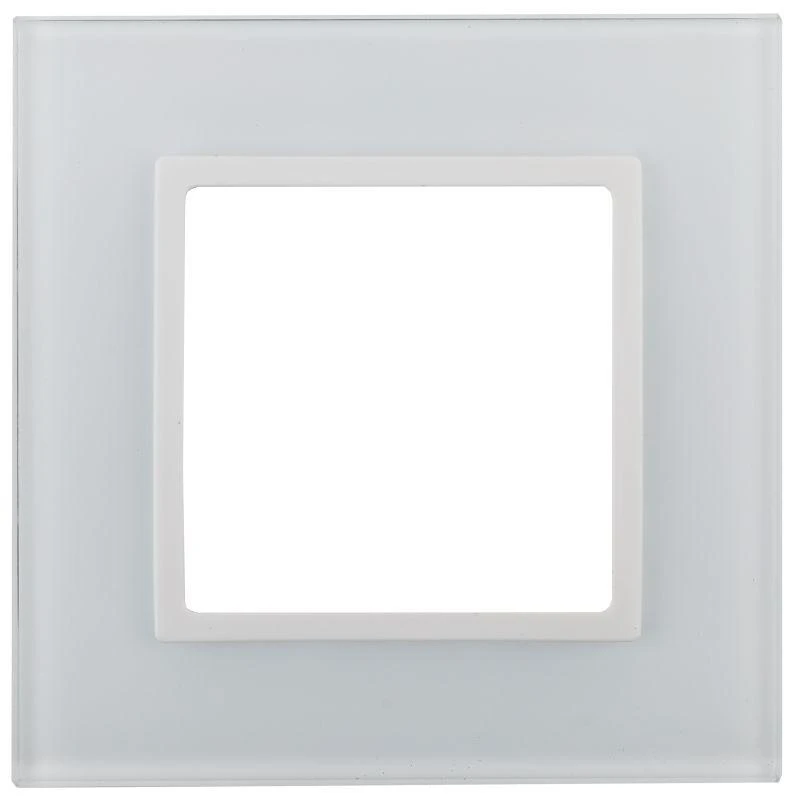 Рамка 1-м 14-5101-01 стекло Elegance бел.+бел. Эра Б0059166