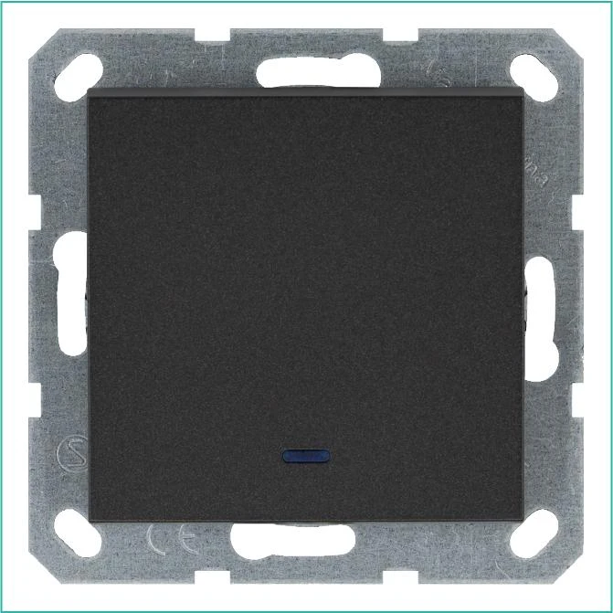 G3011NB Jasmart | Выключатель 1-кл. 10А IP20 с подсветкой механизм антрацит  