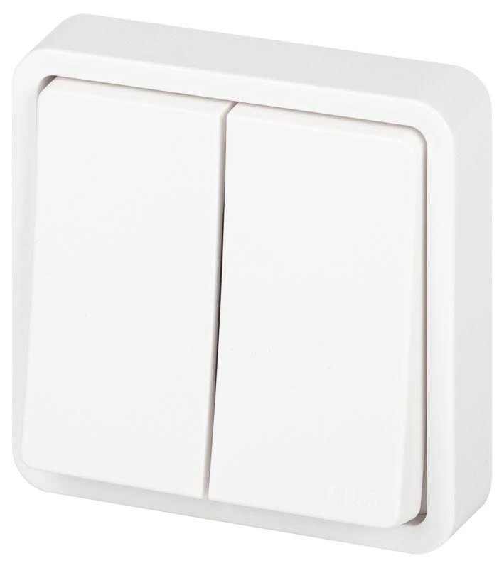 Б0063271 Эра | Выключатель Эксперт 11-1524-01 двойн. IP55 10АХ-250В СУ бел.  