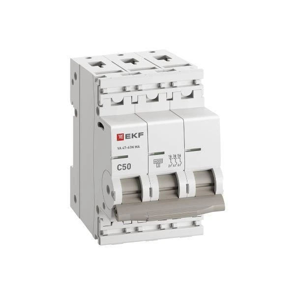M63MA6350C EKF | Выключатель автоматический 3п C 50А 6кА ВА 47-63N MA без теплового расцеп. PROxima  