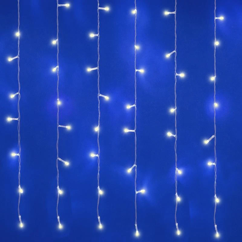 UL-00008561 Uniel | Занавес светодиодный ULD-C3020-384/DTA/RC WARM WHITE IP44 3х2м 384 LED тепл. свет. провод прозр. пульт ДУ (в/к)  