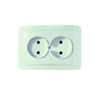 12017 Makel | Розетка 2-м СП Mimoza 16А IP20 без заземл. бел./бел.  