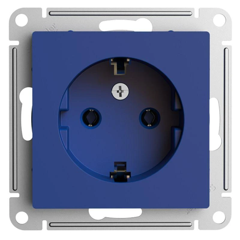 ATN001143 Systeme Electric | Розетка AtlasDesign 16А с заземл. механизм аквамарин SE 