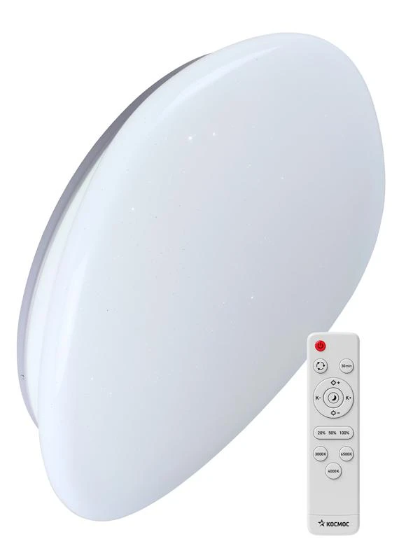 KSSton75W КОСМОС | Светильник светодиодный PREMIUM STONE 75Вт 230В 3000-6500К 6000лм IP40 528х104мм настенно-потолочный управляемый с пультом ДУ  