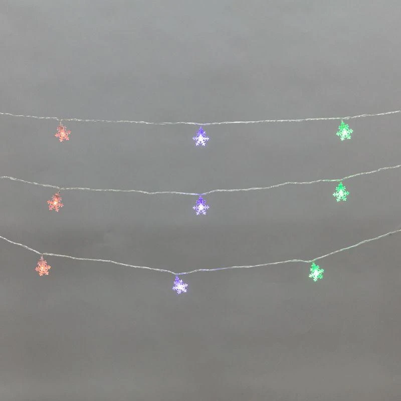 304-024 Neon-Night | Гирлянда светодиодная "Снежинки" большие 5м 20LED мульти (RG/RB) IP20 230В мигание провод прозр.  
