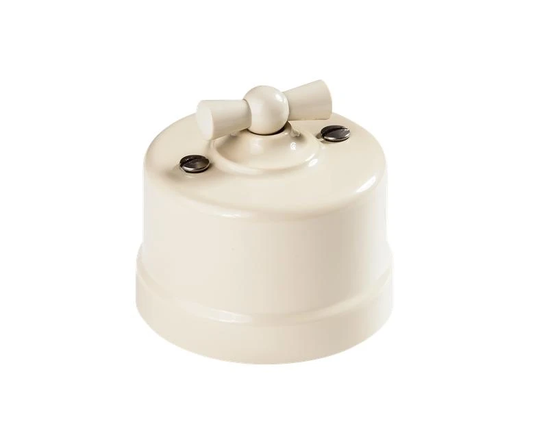 B1-202-211 Bironi | Выключатель поворотный 2-кл. ОП Лизетта 10А IP20 ретро 4 полож. ABS-пластик сл. кость  