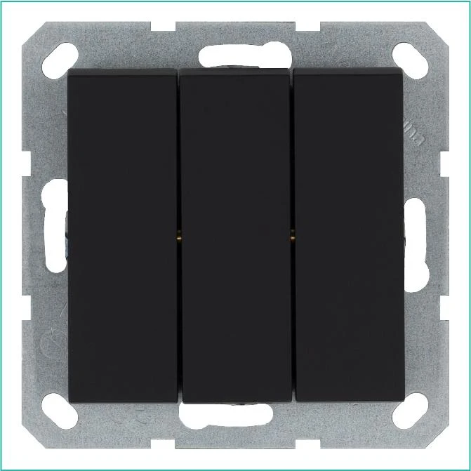 G3031PB Jasmart | Выключатель 3-кл. 10А IP20 механизм черн. матовый soft touch  