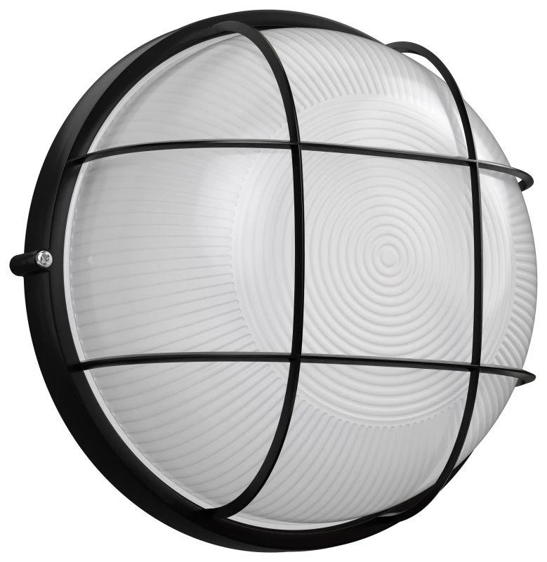 IEK  | Светильник НПП 1102 100Вт E27 IP54 черн. круг с решеткой  LNPP0-1102-1-100-K02