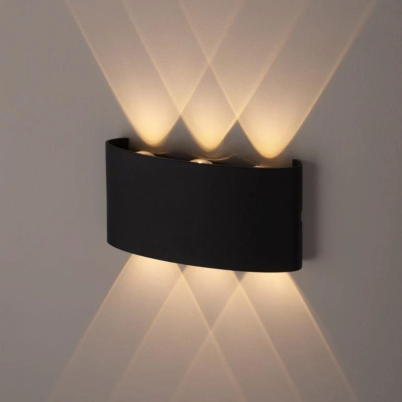 Б0034611 Эра | Светильник WL12 BK декор. подсветка светодиод. 6х1Вт IP54 черн. ЭРА 