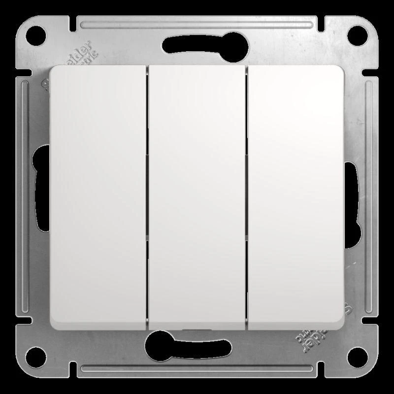 GSL000131 Systeme Electric | Выключатель 3-кл. СП Glossa 10А IP20 (сх. 1+1+1) 10AX механизм бел. SE 