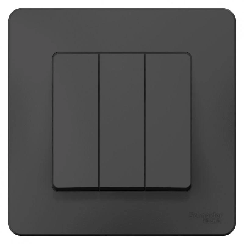 BLNVS100506 Systeme Electric | Выключатель 3-кл. СП Blanca 10А IP20 (сх. 1+1+1) 250В антрацит SE 