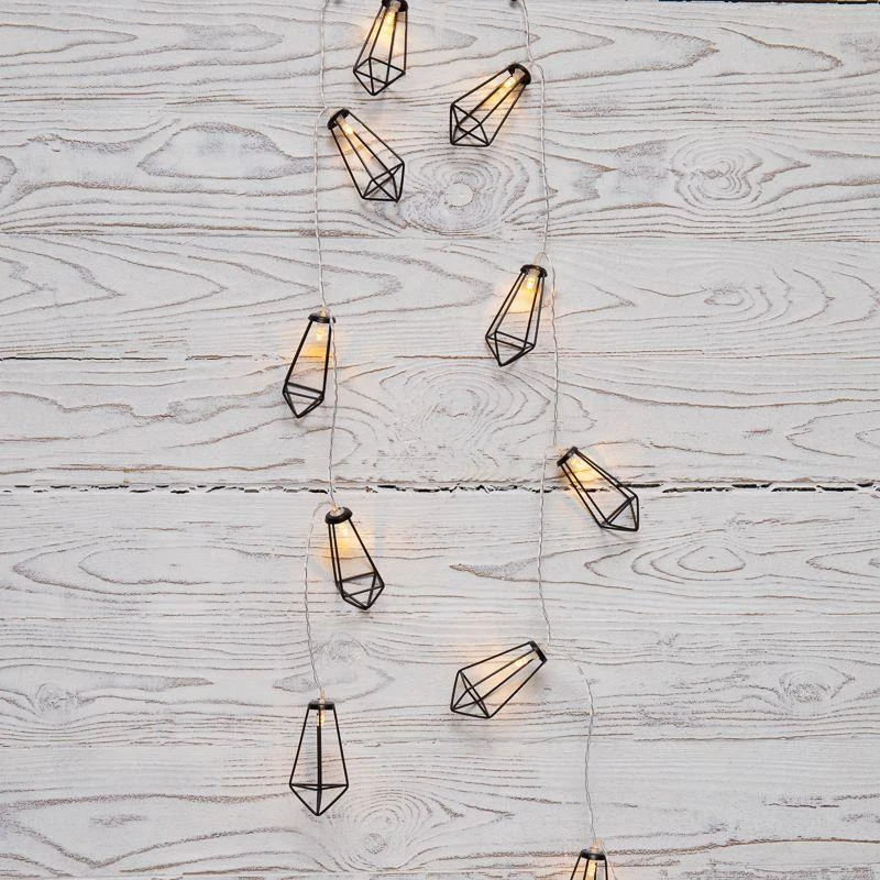 304-017 Neon-Night | Гирлянда светодиодная "Кристаллы черные" 1.5м 10LED тепл. бел. 0.1Вт IP20 провод ПВХ прозр. элементы питания 2хAA (не в компл.)  