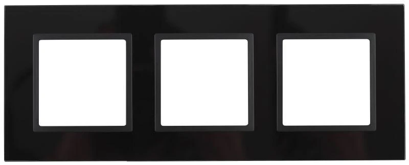 Б0034510 Эра | Рамка 3-м 14-5103-05 стекло Elegance черный+антрацит ЭРА 